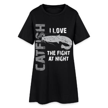 Catfish Fishing Sport Fishing Strong Fish - Women’s T-Shirt Dress - black - Front