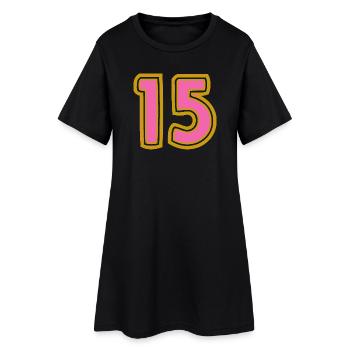 15. 15 ANS. 15e ANNIVERSAIRE. ANNIVERSAIRE 15 ANS. - Robe T-shirt Femme - noir - Devant