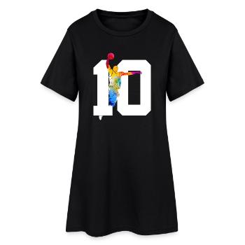 NUMÉRO 10 : 10E ANNIVERSAIRE DE BASKET-BALL - Robe T-shirt Femme - noir - Devant