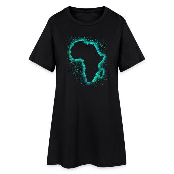 Afrika - Frauen T-Shirt-Kleid - Schwarz - Vorne