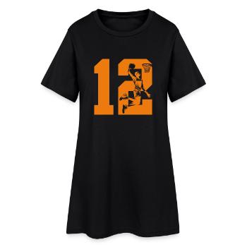NUMMER 12 BASKETBALL 12. GEBURTSTAG - Frauen T-Shirt-Kleid - Schwarz - Vorne