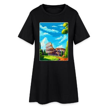 Rom Italien Vintage Reiseplakat Souvenir Souvenir - Frauen T-Shirt-Kleid - Schwarz - Vorne