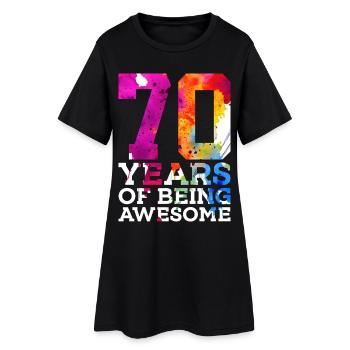 70 YEARS OF BEING AWESOME 70. GEBURTSTAG - Frauen T-Shirt-Kleid - Schwarz - Vorne