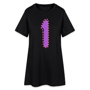 1. 1 JAHR. 1. JAHRESTAG. 1 JAHR GEBURTSTAG - Frauen T-Shirt-Kleid - Schwarz - Vorne