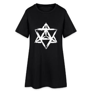 Merkaba Symbol Heilige Geometrie - Frauen T-Shirt-Kleid - Schwarz - Vorne