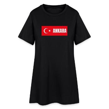 Ville d’Ankara en drapeau turc - Robe T-shirt Femme - noir - Devant