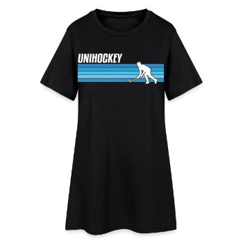 Unihockey Spieler Floorball Unihockey Spiel - Frauen T-Shirt-Kleid - Schwarz - Vorne
