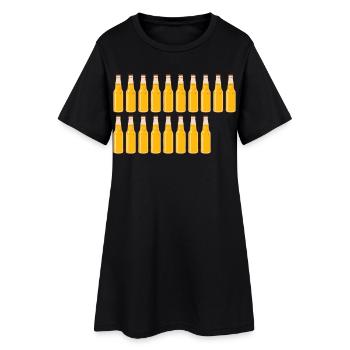 18 bouteilles de bière - Bière - 18 ans - 18e anniversaire - Robe T-shirt Femme - noir - Devant