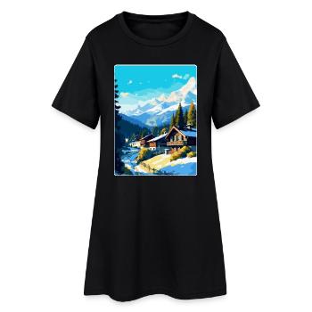 Megève France Affiche de voyage vintage WPA Souvenir - Robe T-shirt Femme - noir - Devant