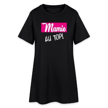 MAMIE. GRAND-MERE. FÊTE DES MÈRES. BONNE FÊTE - Robe T-shirt Femme - noir - Devant