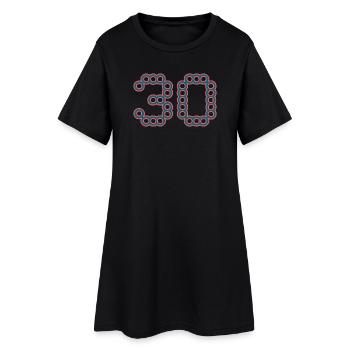 30. 30 ANS. 30e ANNIVERSAIRE. ANNIVERSAIRE 30 ANS. - Robe T-shirt Femme - noir - Devant