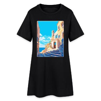 Rhodes Greece Vintage Travel Poster WPA Souvenir - Women’s T-Shirt Dress - black - Front