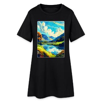 Lake District England Uk Vintage Reiseplakat WPA - Frauen T-Shirt-Kleid - Schwarz - Vorne