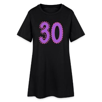 30. 30 JAHRE. 30. JAHRESTAG. 30-JÄHRIGES JUBILÄUM. - Frauen T-Shirt-Kleid - Schwarz - Vorne