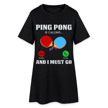 Ping-pong - Robe T-shirt Femme - noir - Devant
