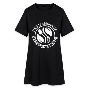 Tablier de cuisine végane - Robe T-shirt Femme - noir - Devant