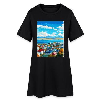 Reykjavik Islande Poster de voyage vintage souvenir - Robe T-shirt Femme - noir - Devant
