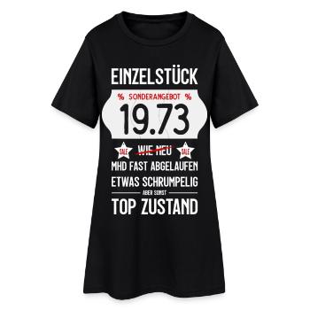53. GEBURTSTAG 1973 EINZELSTÜCK PREISSCHILD - Frauen T-Shirt-Kleid - Schwarz - Vorne
