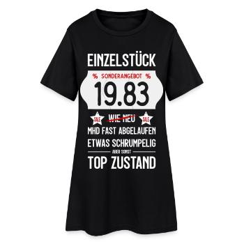 43. GEBURTSTAG 1983 EINZELSTÜCK PREISSCHILD - Frauen T-Shirt-Kleid - Schwarz - Vorne