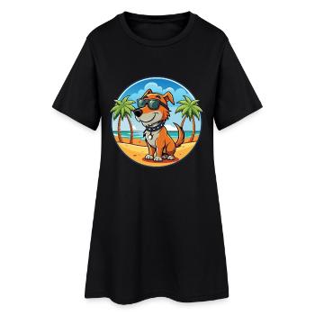 Polnische Jagdhund Hund Rasse Cartoon Sonnenbrille - Frauen T-Shirt-Kleid - Schwarz - Vorne