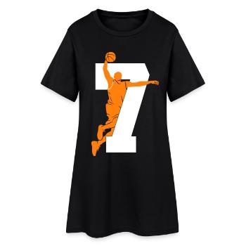 NUMMER 7 BASKETBALL 7. GEBURTSTAG - Frauen T-Shirt-Kleid - Schwarz - Vorne