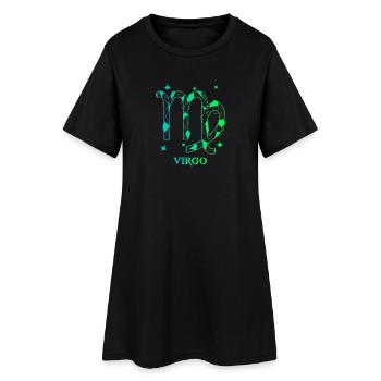 Jungfrau Sternzeichen - Frauen T-Shirt-Kleid - Schwarz - Vorne