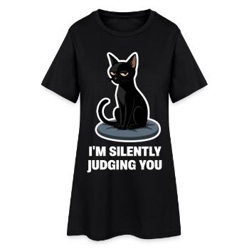 Je ne fais que te juger – Sarcastic Black Cat Design - Robe T-shirt Femme - noir - Devant
