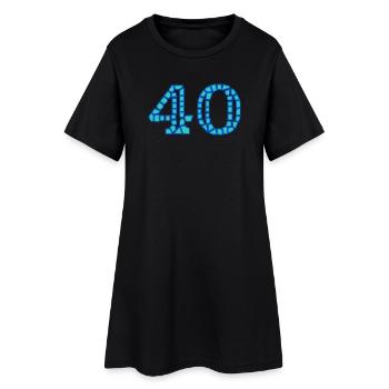 40. 40 ANS. 40e ANNIVERSAIRE. ANNIVERSAIRE 40 ANS. - Robe T-shirt Femme - noir - Devant