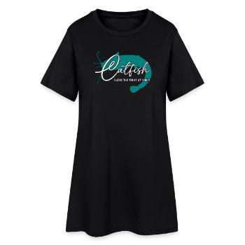 Wels Waller angeln Sportfischen Flussmonster - Frauen T-Shirt-Kleid - Schwarz - Vorne