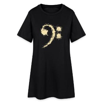 Bass Clef Vintage - Lustiges Musikliebhabergeschenk - Frauen T-Shirt-Kleid - Schwarz - Vorne