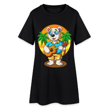 Lunettes de soleil de plage d’été de dessin animé d’ours polaire drôle - Robe T-shirt Femme - noir - Devant