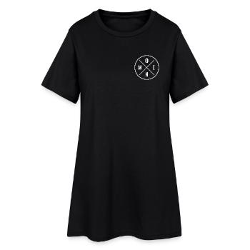 Moin - Frauen T-Shirt-Kleid - Schwarz - Vorne
