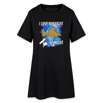 Waller catfish silhouette fishing rod and splashes of colour - Women’s T-Shirt Dress - black - Front