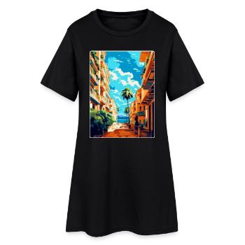 Malaga Spanien Vintage Reiseplakat WPA Souvenir - Frauen T-Shirt-Kleid - Schwarz - Vorne
