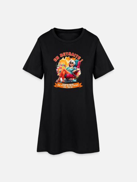 Retraitée libre et coloré - Robe T-shirt Femme - noir