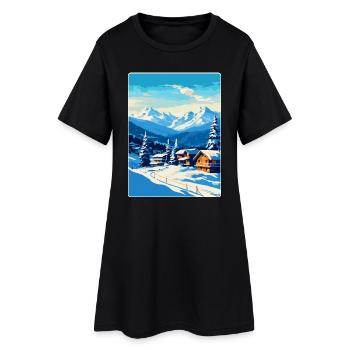 Kitzbühel Österreich Vintage Reiseplakat Souvenir - Frauen T-Shirt-Kleid - Schwarz - Vorne