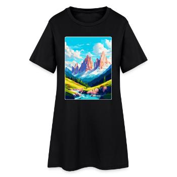 Dolomiten Italien Vintage Reiseplakat Souvenir WPA - Frauen T-Shirt-Kleid - Schwarz - Vorne