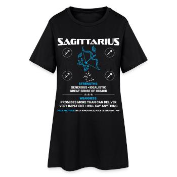 Schütze Sternzeichen Astrologie - Frauen T-Shirt-Kleid - Schwarz - Vorne