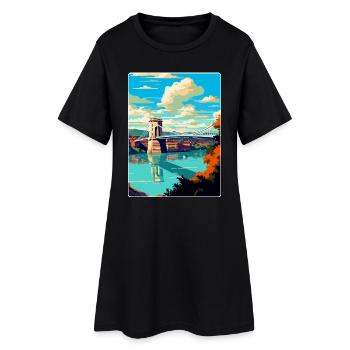 Bristol England Uk Vintage Reiseposter Souvenir - Frauen T-Shirt-Kleid - Schwarz - Vorne
