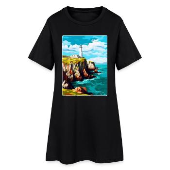 South Stack Cliffs Anglesey Vintage Reiseposter - Frauen T-Shirt-Kleid - Schwarz - Vorne