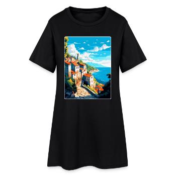 Ston Kroatien Vintage Reiseposter WPA Souvenir - Frauen T-Shirt-Kleid - Schwarz - Vorne