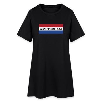 La ville d’Amsterdam dans le drapeau néerlandais - Robe T-shirt Femme - noir - Devant