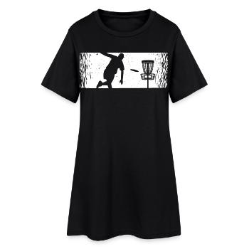 Discgolf Spieler Disc Golf Discgolfspieler - Frauen T-Shirt-Kleid - Schwarz - Vorne