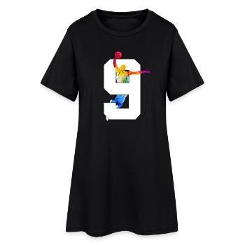 NUMMER 9 BASKETBALL 9. GEBURTSTAG - Frauen T-Shirt-Kleid - Schwarz - Vorne