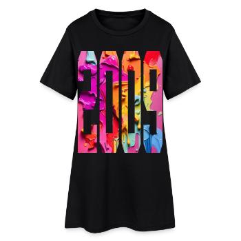 BUNT 17. GEBURTSTAG 2009 - Frauen T-Shirt-Kleid - Schwarz - Vorne
