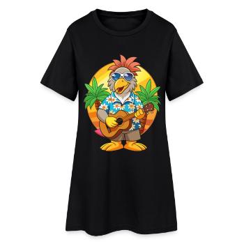 Funny Eagle Cartoon Summer Beach Lunettes de soleil guitare - Robe T-shirt Femme - noir - Devant