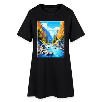 Samaria Schlucht Griechenland Vintage Reise Poster WPA Kunst - Frauen T-Shirt-Kleid - Schwarz - Vorne