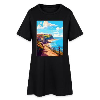Scarborough England Uk Vintage Reiseposter WPA - Frauen T-Shirt-Kleid - Schwarz - Vorne