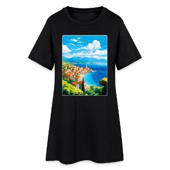 Budva Montenegro Vintage Poster Souvenir de Voyage - Robe T-shirt Femme - noir - Devant