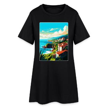 Affiche de voyage vintage de Sao Miguel Portugal Souvenir - Robe T-shirt Femme - noir - Devant
